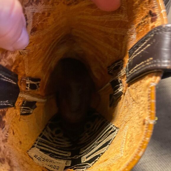 Vintage Cowboy custom cognac boots with 5 stitch accent. Size W 9.5 - Picture 6 of 16